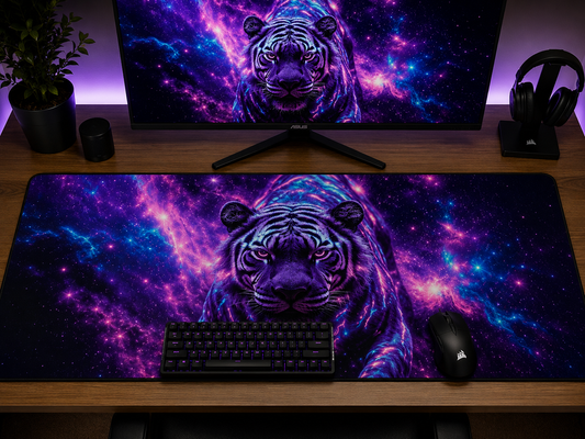 Purple tiger desk mat
