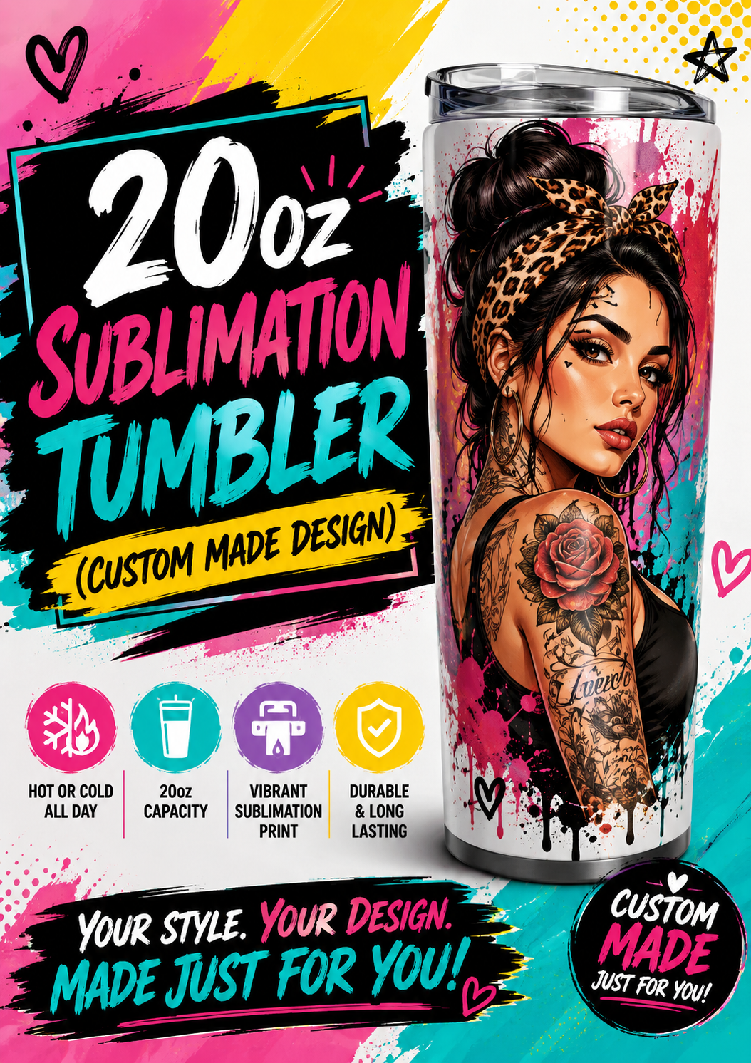20oz sublimation Tumbler stainless steel